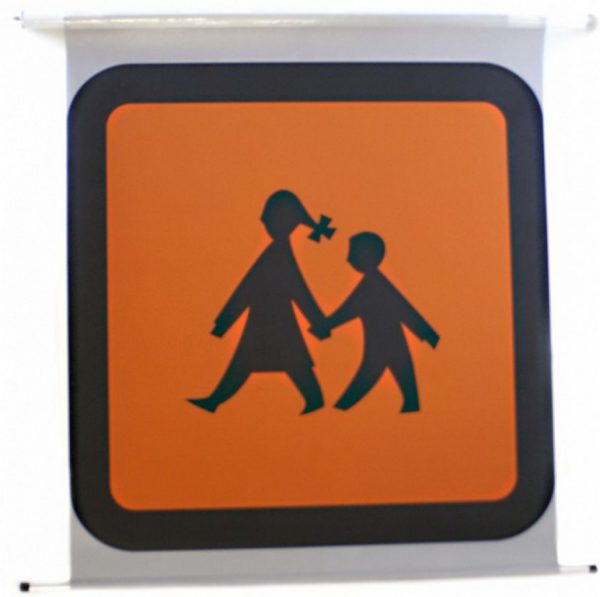 School bus rolled sign