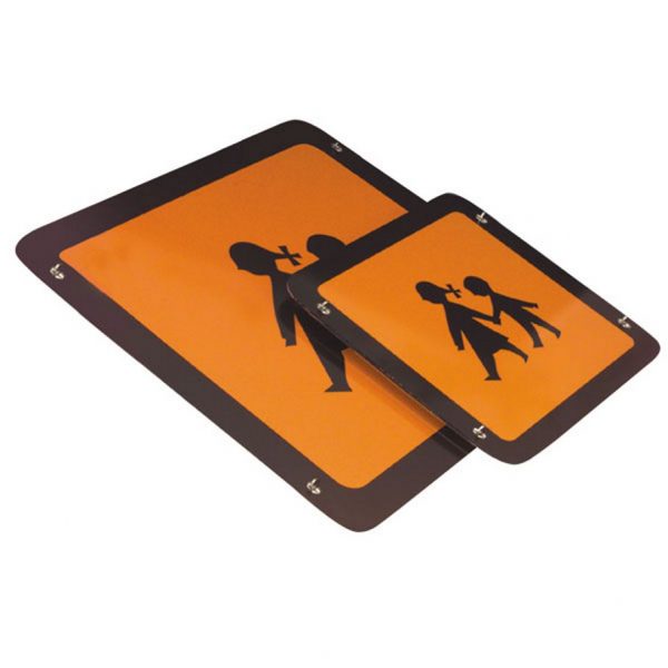 School bus sign, sheet steel, rigid