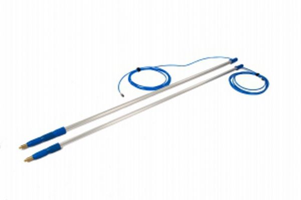 Telescopic pole with water channel